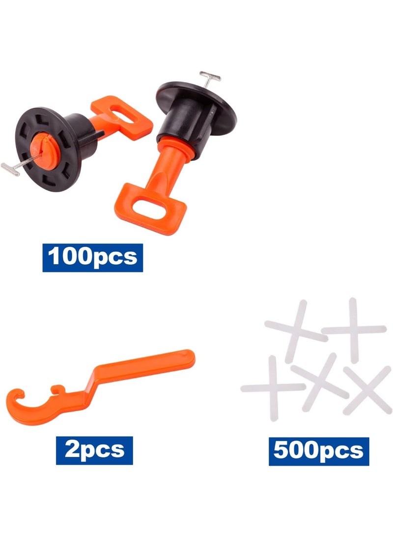 مجموعة نظام مستوى البلاط مع 100pcs البلاط مستوى و 2 مفاتيح خاصة و 500pcs 2mm بلاط المسافات - Image 5
